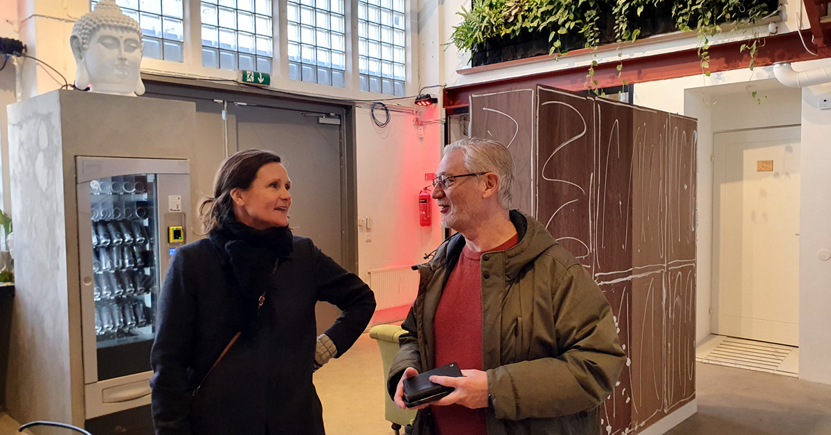 Karin Ahlzén och Anders Nilsson på årsmötet hos Värmeverket i Bredäng.