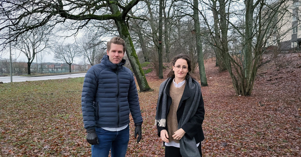 Niklas Lorentz, Projektchef och Rebecca Rubin, Affärsutvecklare och Chef för social hållbarhet hos Sveafastigheter.