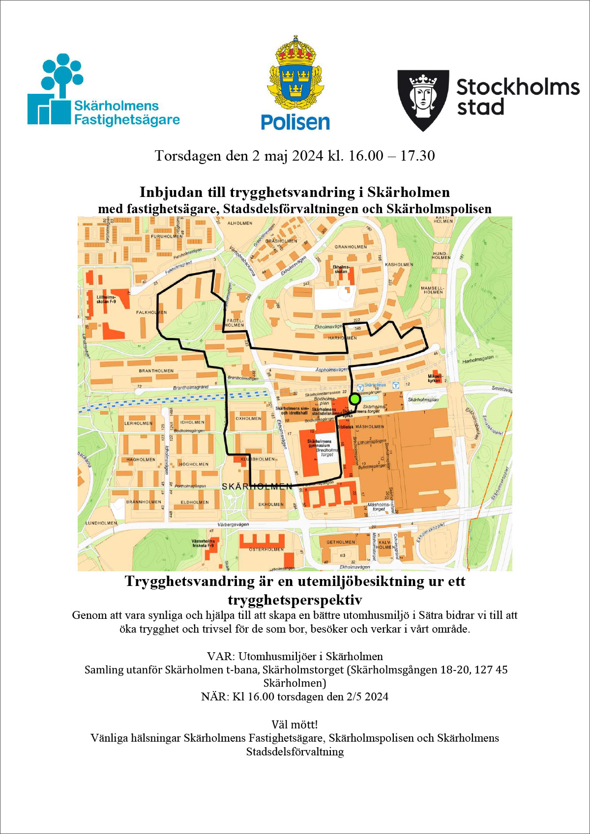 Trygghetsvandring i Skärholmen 240502