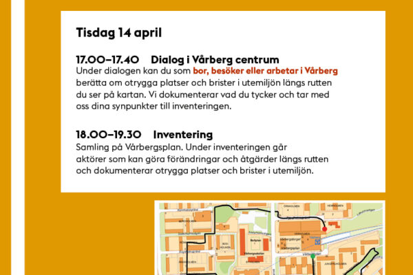 Inbjudan till trygghetsvandring i Vårberg. Inbjudan till trygghetsvandring i Vårberg.