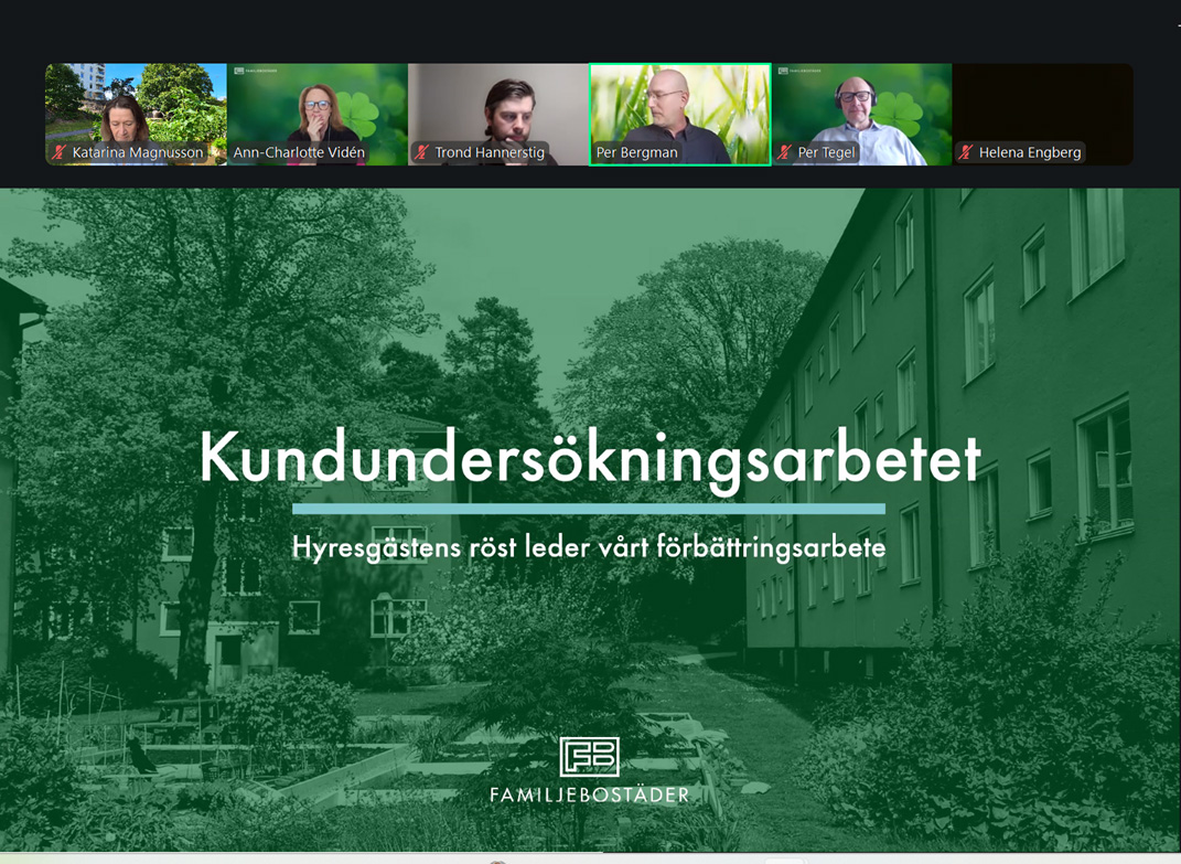 skärmbild-kundundersökning nätverksträff om AktivBo. Fokus låg på kundmätningar och hur resultaten används i det praktiska arbetet.