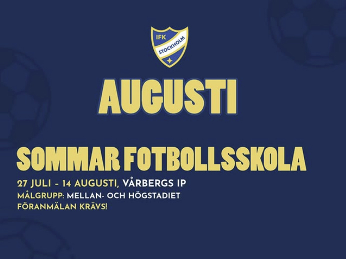 I sommar bjuder IFK Stockholm på en rad fotbollsaktiviteter för barn och ungdomar i Skärholmen i samverkan med lokala aktörer och stadsdelsförvaltningen.